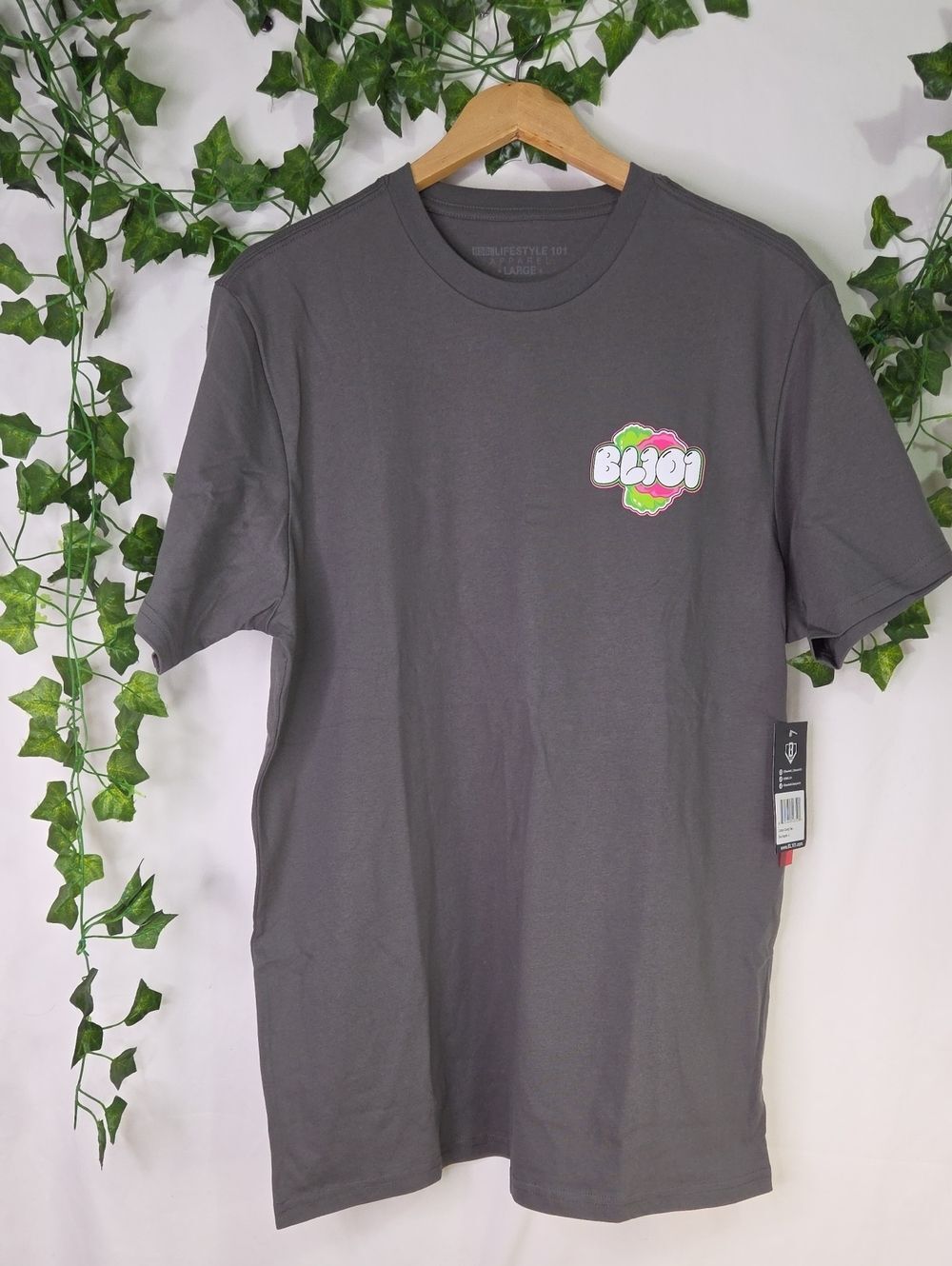Baseball Lifestyle 101. Gray Men's Crew Neck T-Shirt. Size Large. NWT